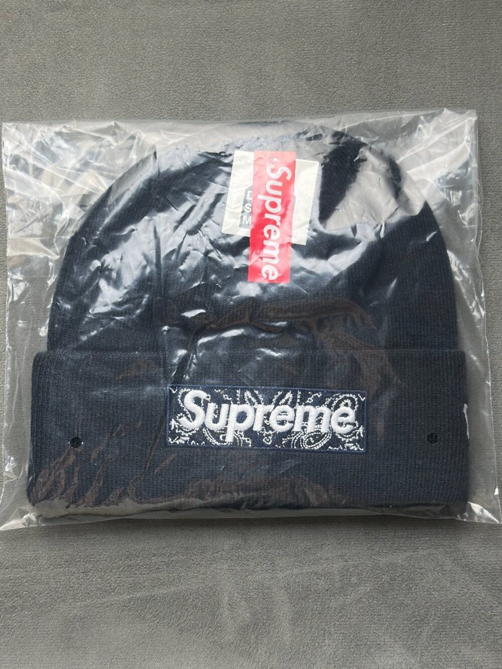 Supreme FW19 New Era Navy Blue Box Logo Beanie